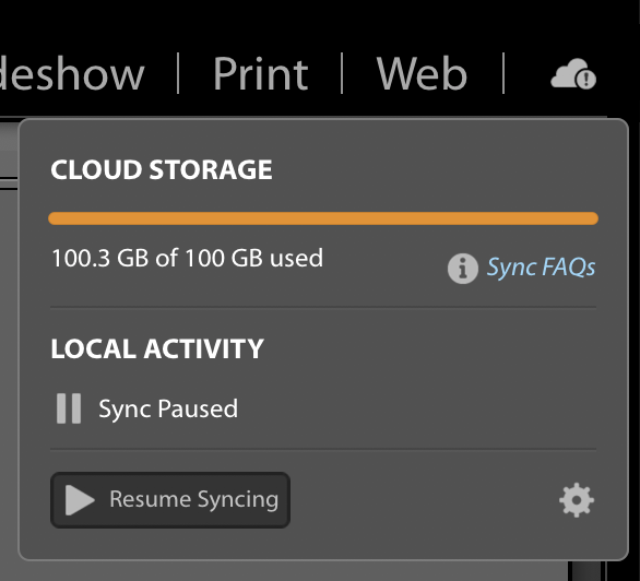 Online sync behind 